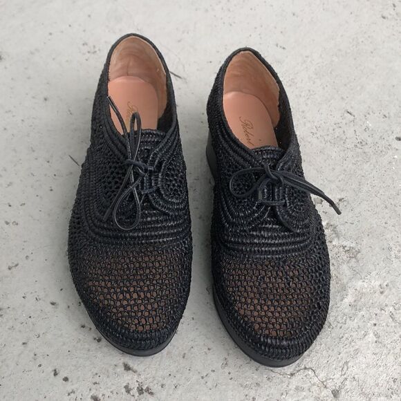 Robert Clergerie Vicole Raffie Wedges - Picture 3 of 9